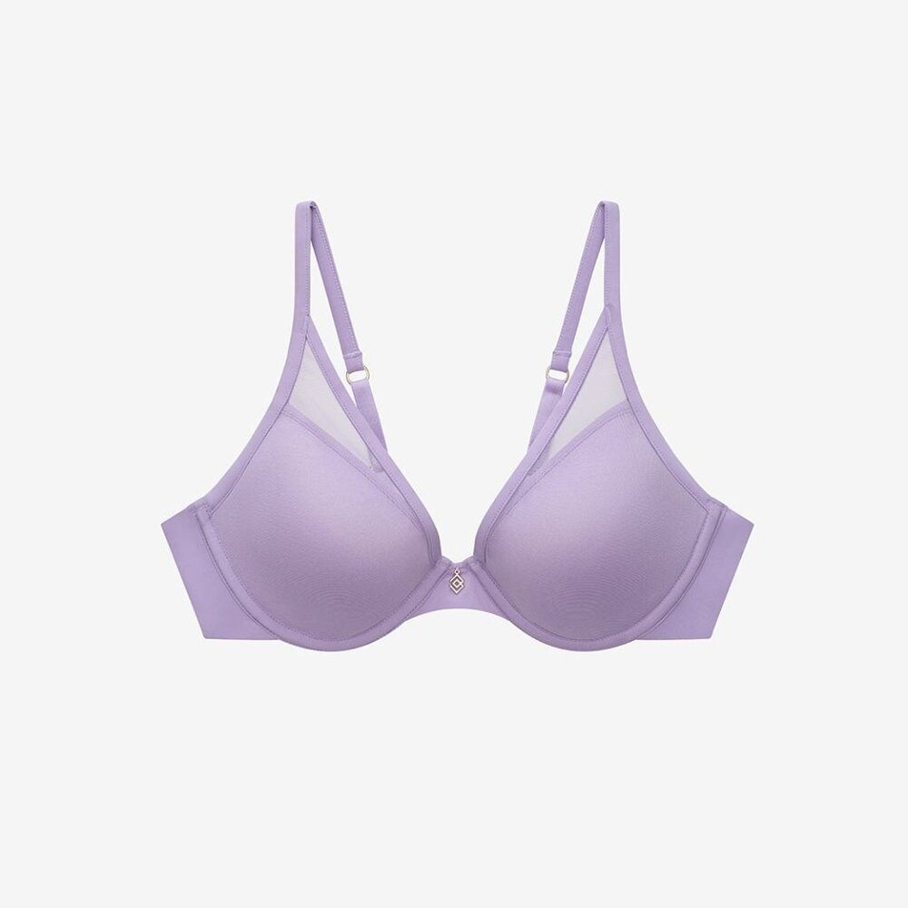 ThirdLove Bra Womens 40D 24/7 Classic Uplift Plunge Lavender Mesh Underwire